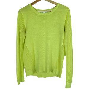 CAbi Lime Green Sweater Pullover Vented Back Size S
